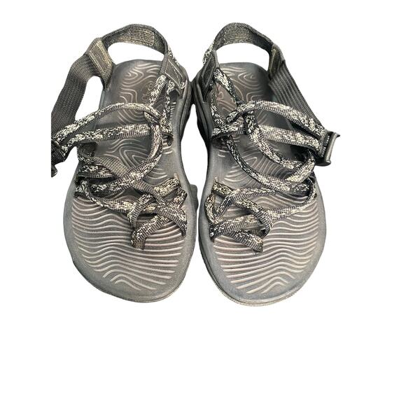 Chaco Black Gray Z-Volv X2 Strappy Slingback Dual Strap Comfort Sandals Size 6 - Picture 3 of 6